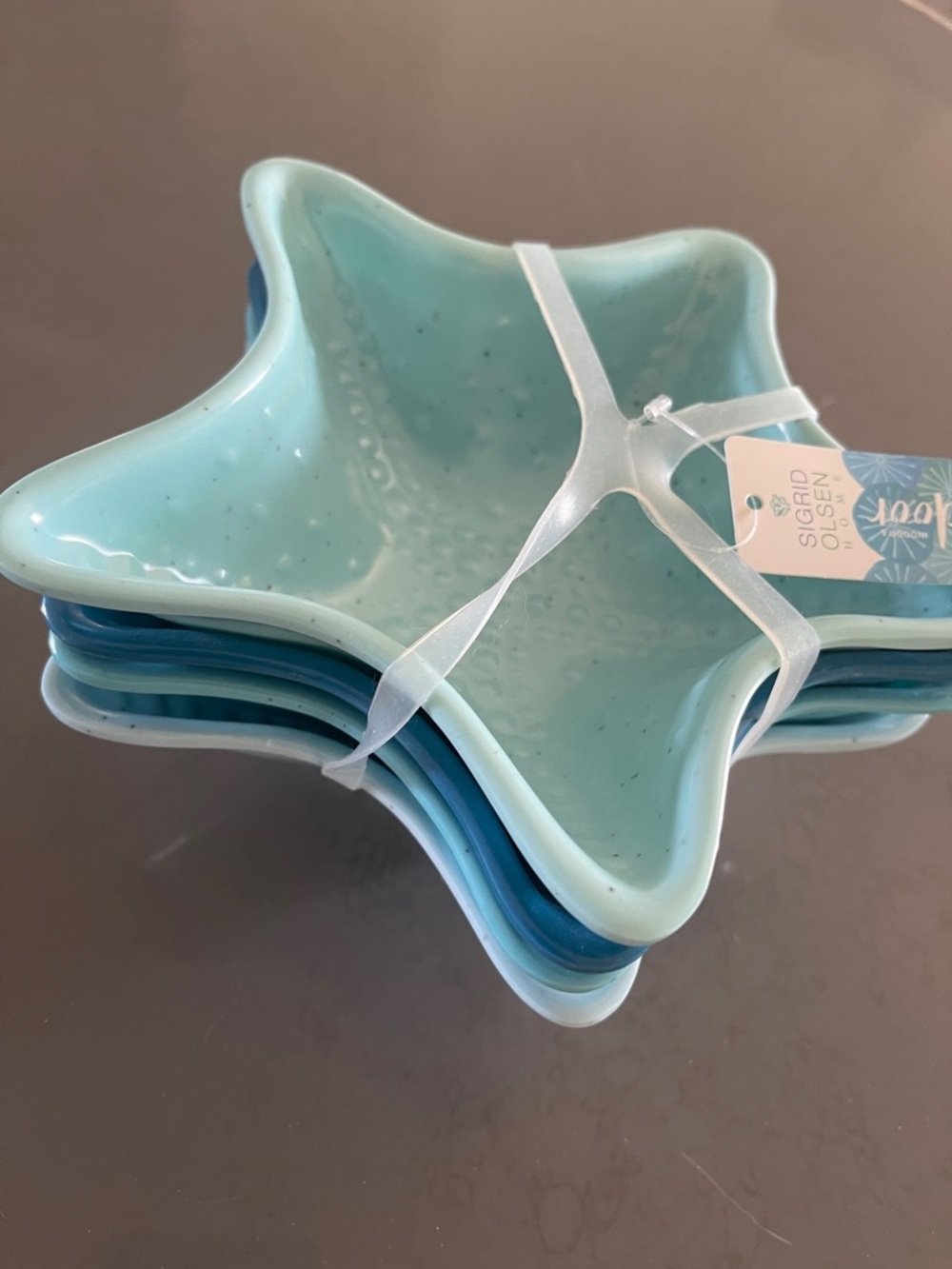 Sigrid Olsen Starfish Stackable Bowls in Light Aqua and Teal